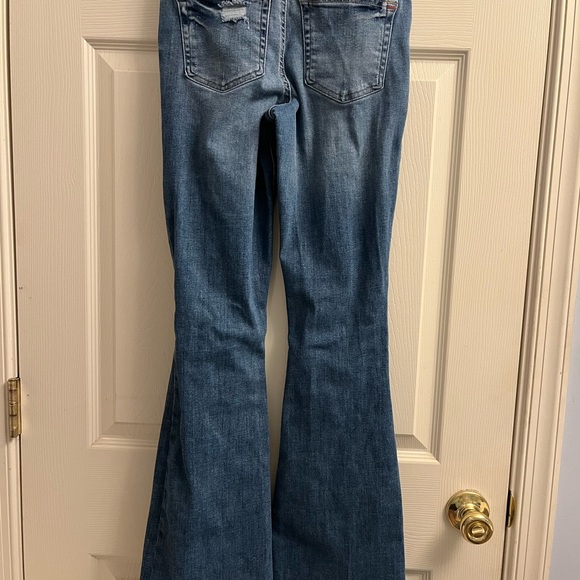 Maurice’s Women’s Edgely Distressed Blue High Rise Flare Jeans Size 2 - Picture 4 of 13